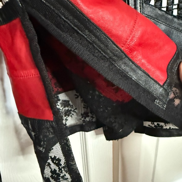 Vintage Stillman Studio leather and lace patchwork jacket Size 2x - Picture 8 of 9